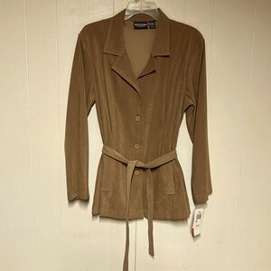 Notations woman’s faux suede light brown jacket, large